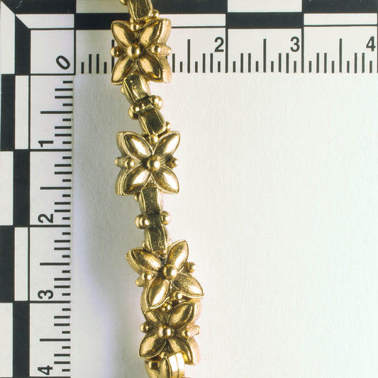 Pewter Beads, Gold Plated - 8" Strand