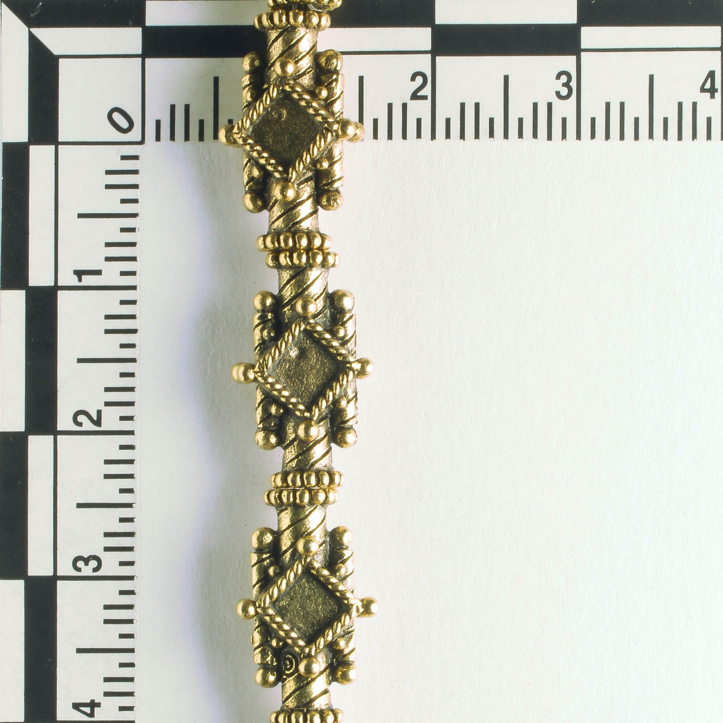 Pewter Beads, Gold Plated - 8" Strand
