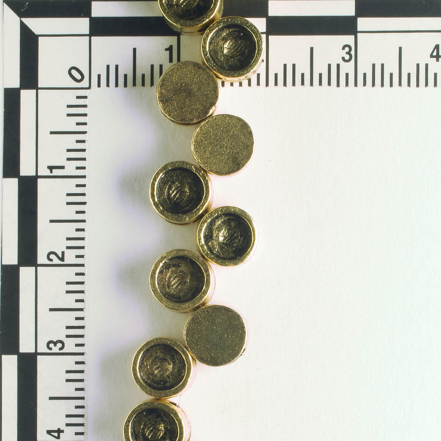 Pewter Beads, Gold Plated - 8" Strand