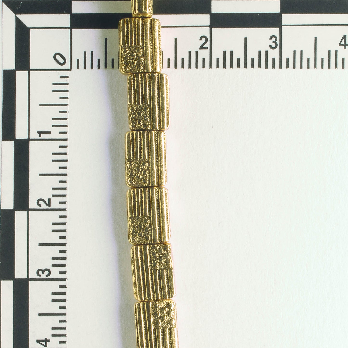 Pewter Beads, Gold Plated - 8" Strand
