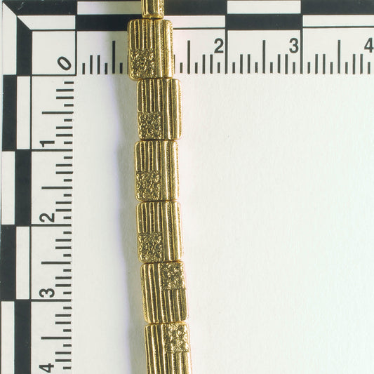 Pewter Beads, Gold Plated - 8" Strand