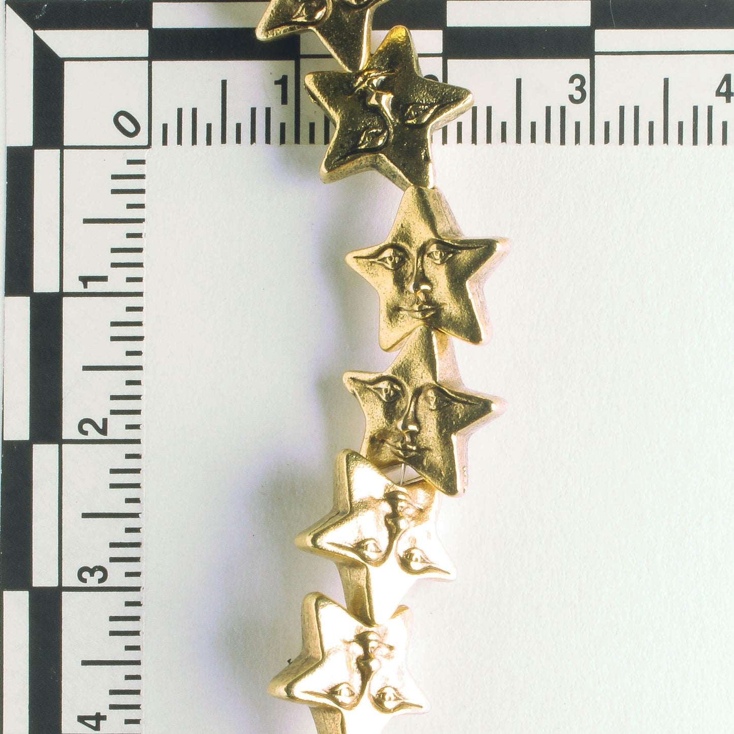 Pewter Beads, Gold Plated - 8" Strand
