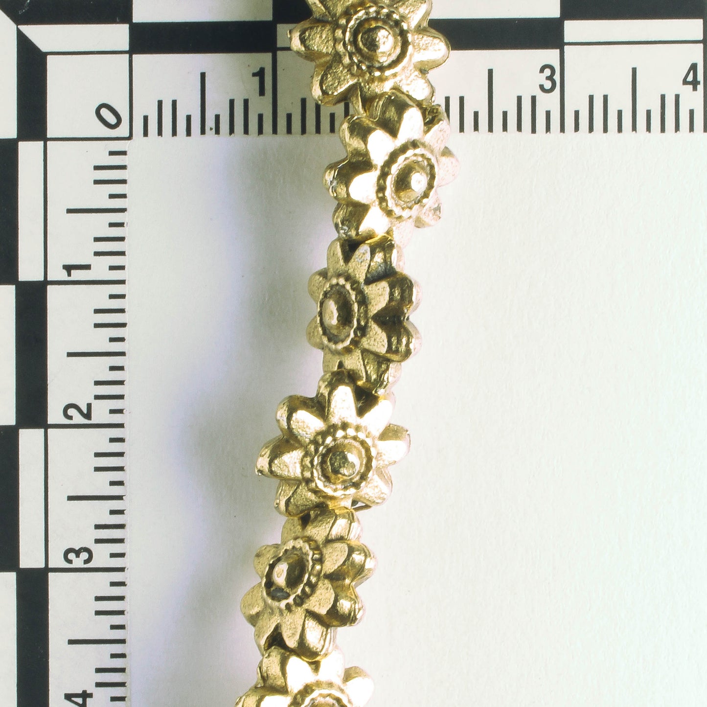 Pewter Beads, Gold Plated - 8" Strand