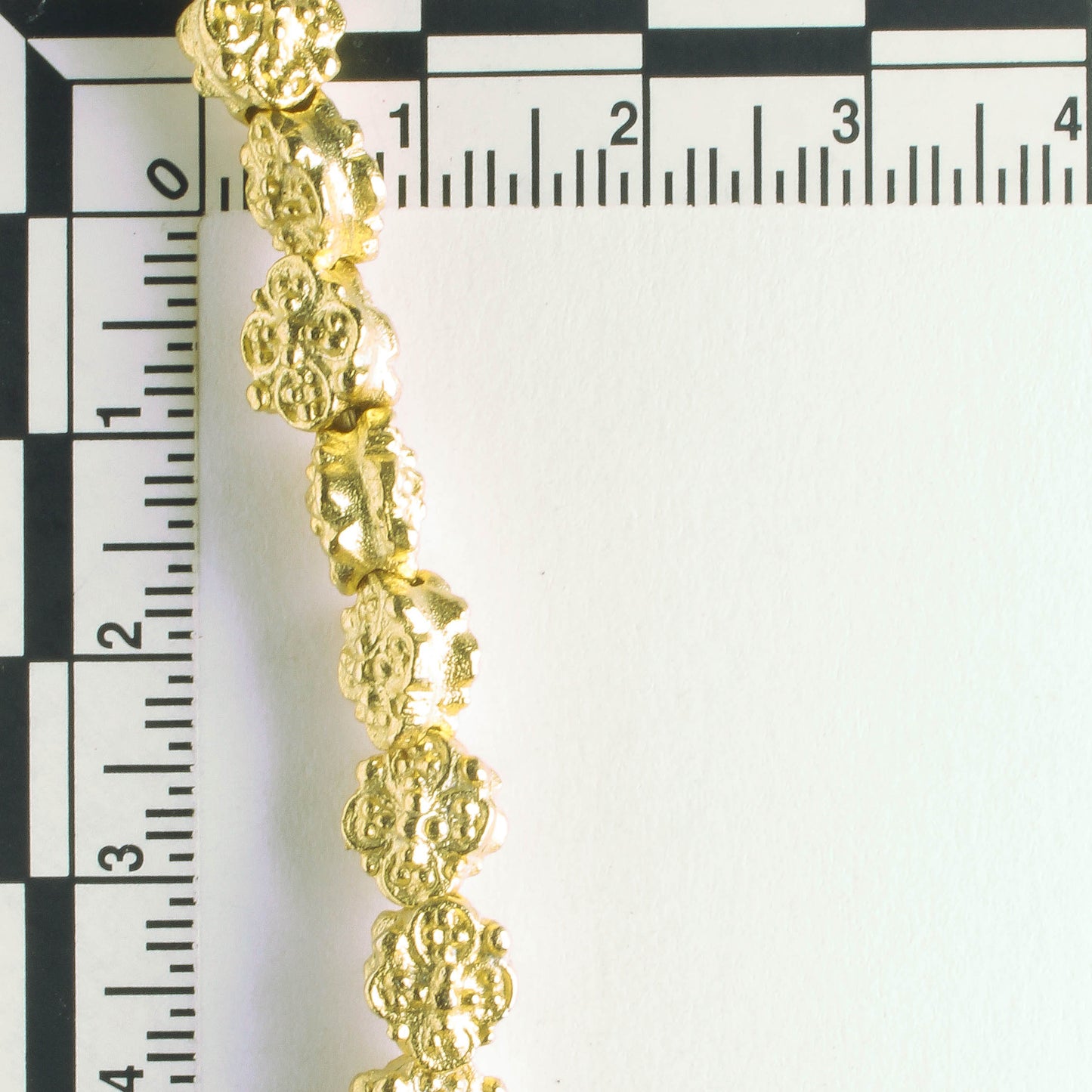 Pewter Beads, Gold Plated - 8" Strand