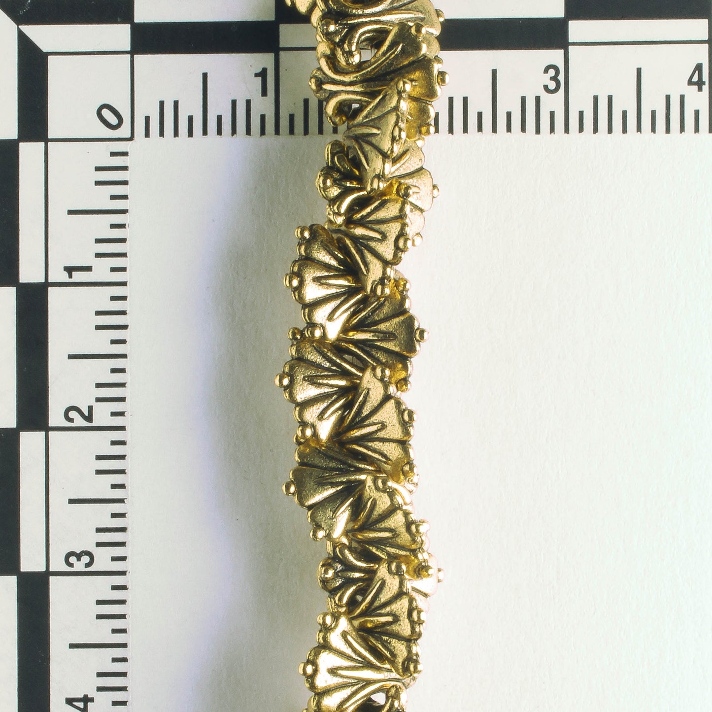 Pewter Beads, Gold Plated - 8" Strand