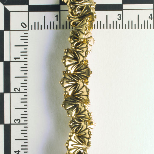 Pewter Beads, Gold Plated - 8" Strand