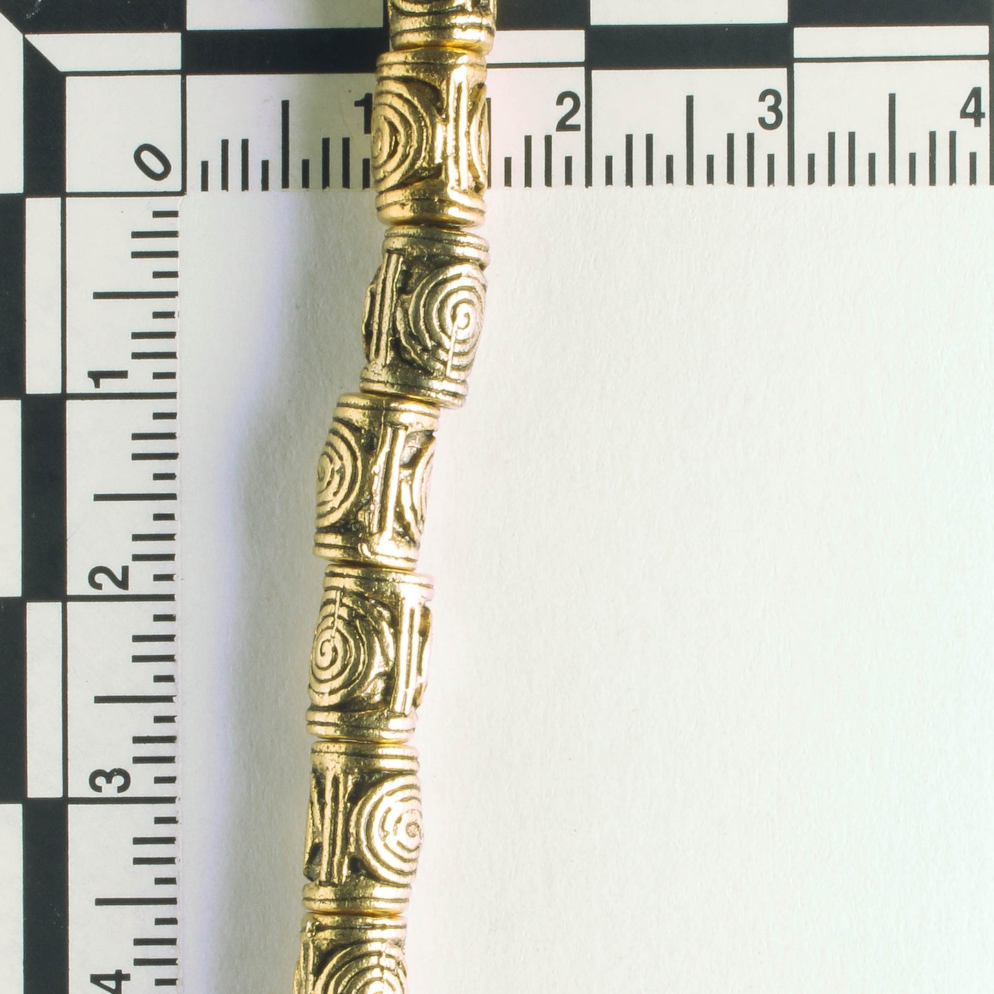 Pewter Beads, Gold Plated - 8" Strand