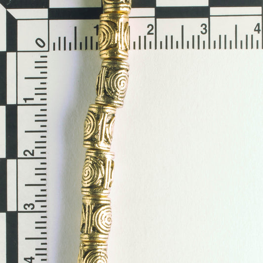 Pewter Beads, Gold Plated - 8" Strand