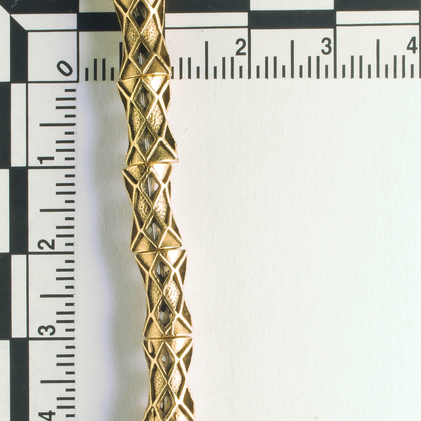 Pewter Beads, Gold Plated - 8" Strand
