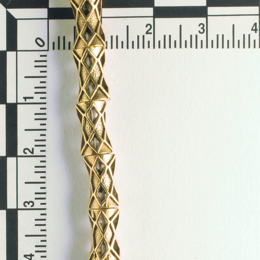 Pewter Beads, Gold Plated - 8" Strand