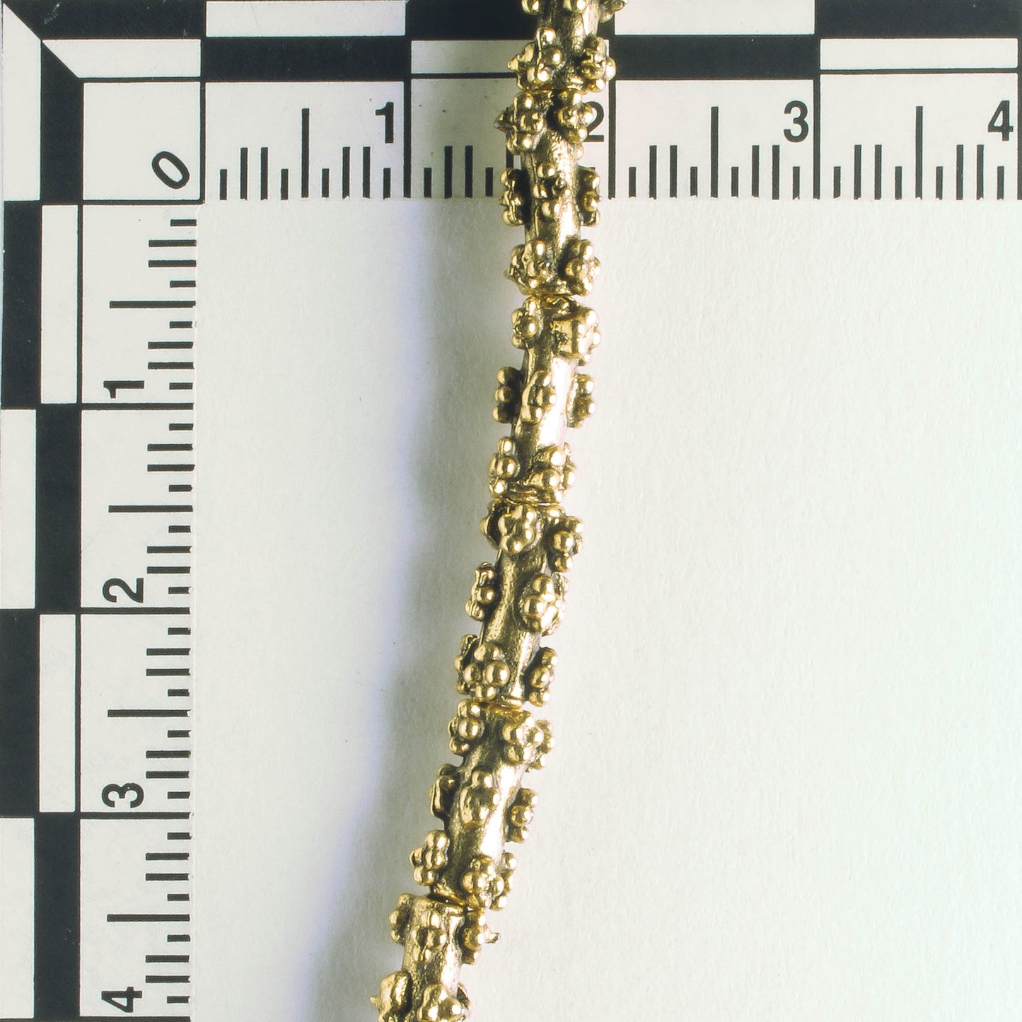 Pewter Beads, Gold Plated - 8" Strand