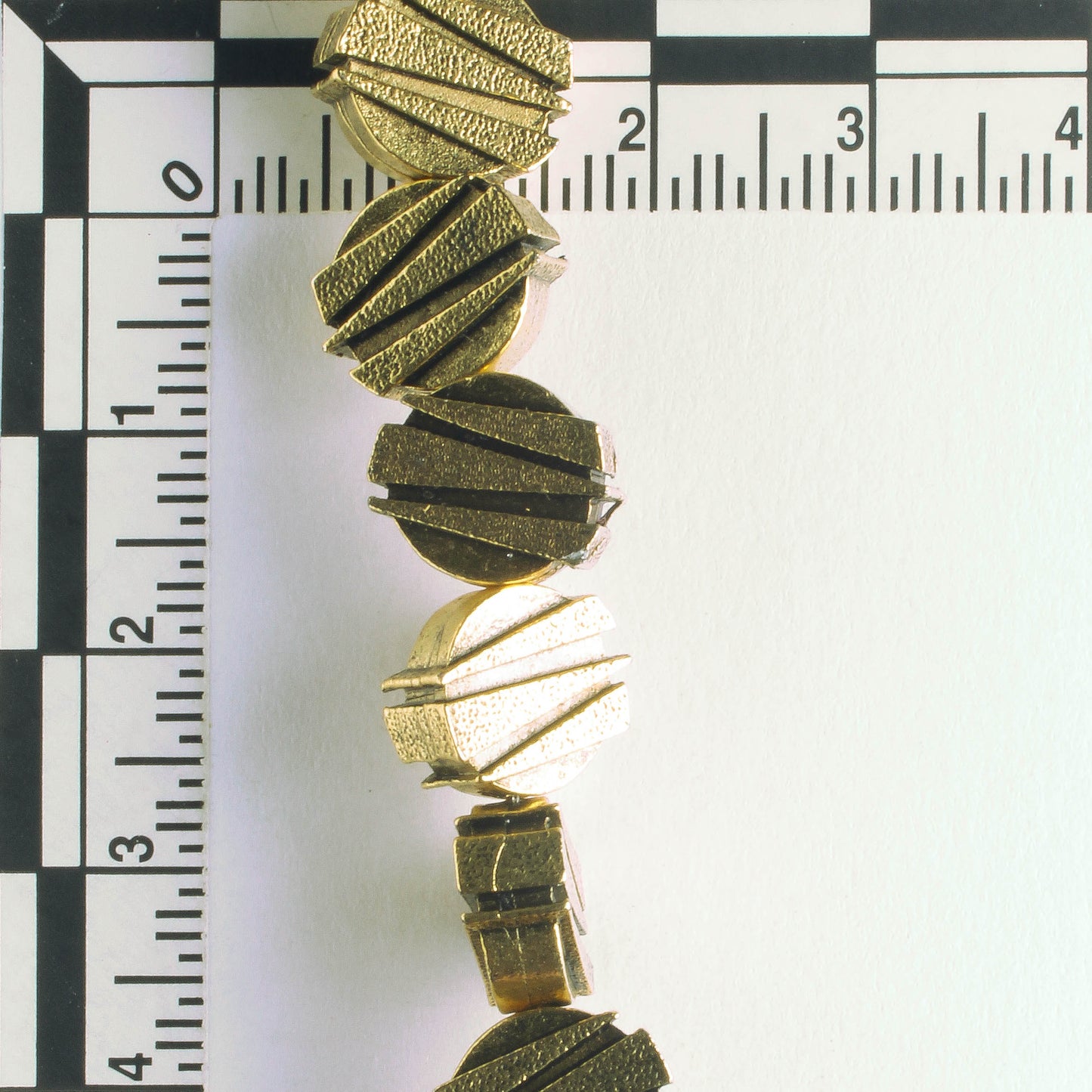 Pewter Beads, Gold Plated - 8" Strand