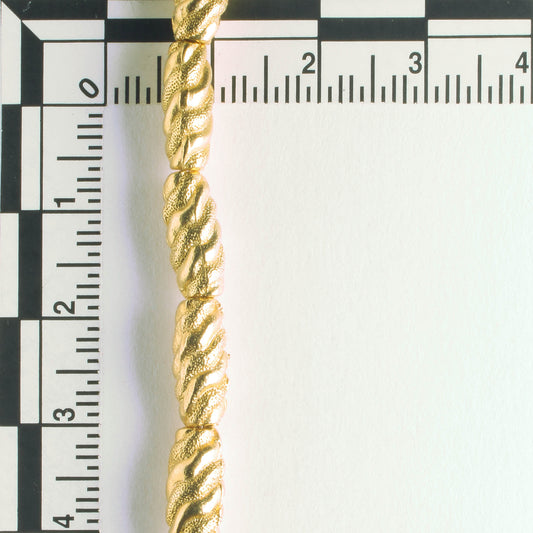 Pewter Beads, Gold Plated - 8" Strand