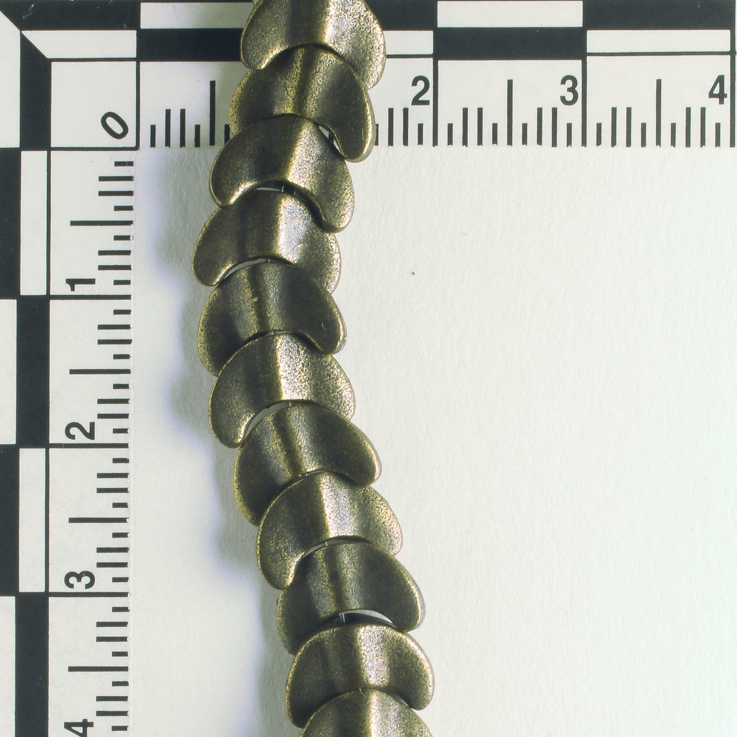 Pewter Beads, Brass Plated - 8" Strand