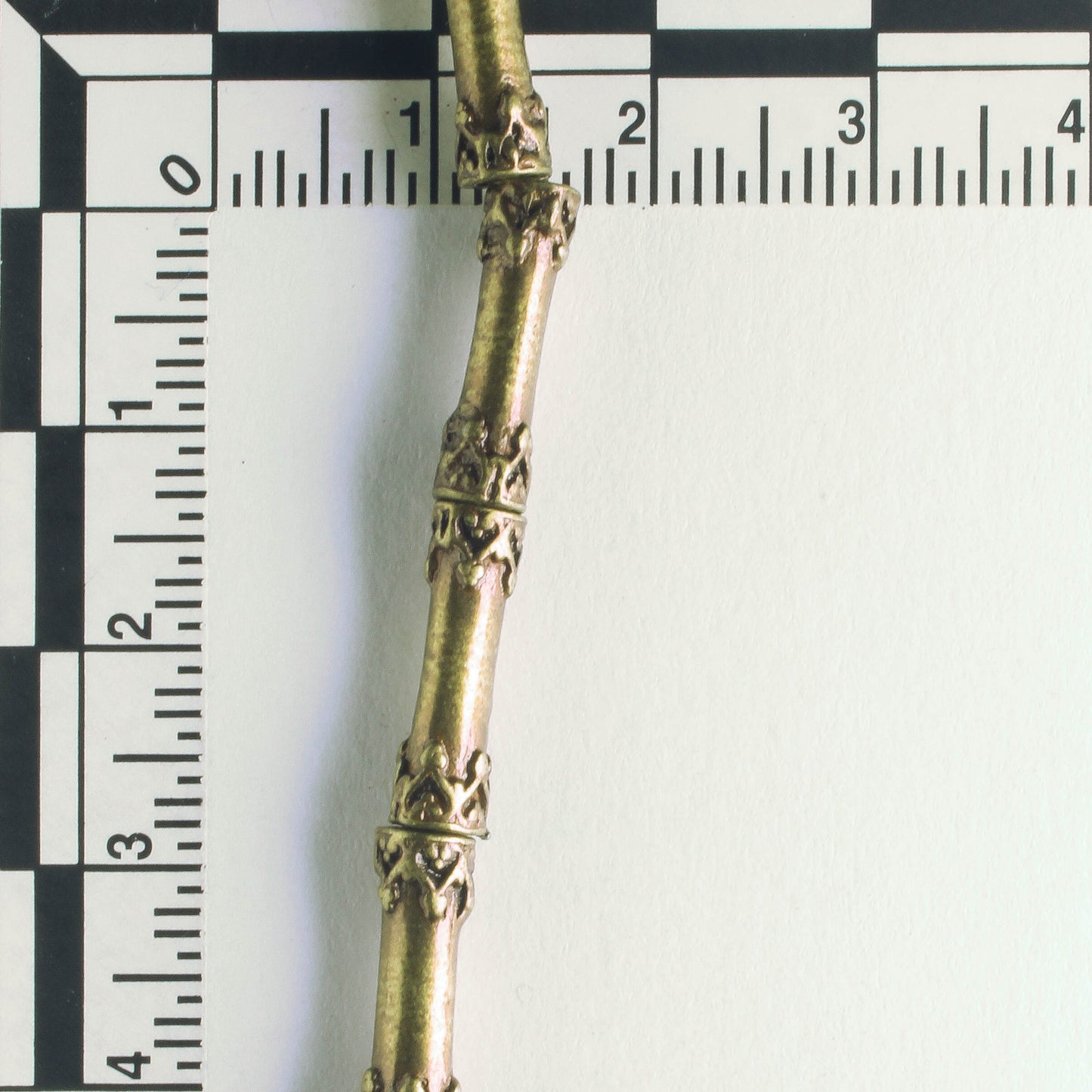 Pewter Beads, Brass Plated - 8" Strand