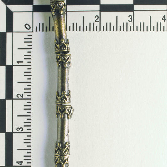 Pewter Beads, Brass Plated - 8" Strand