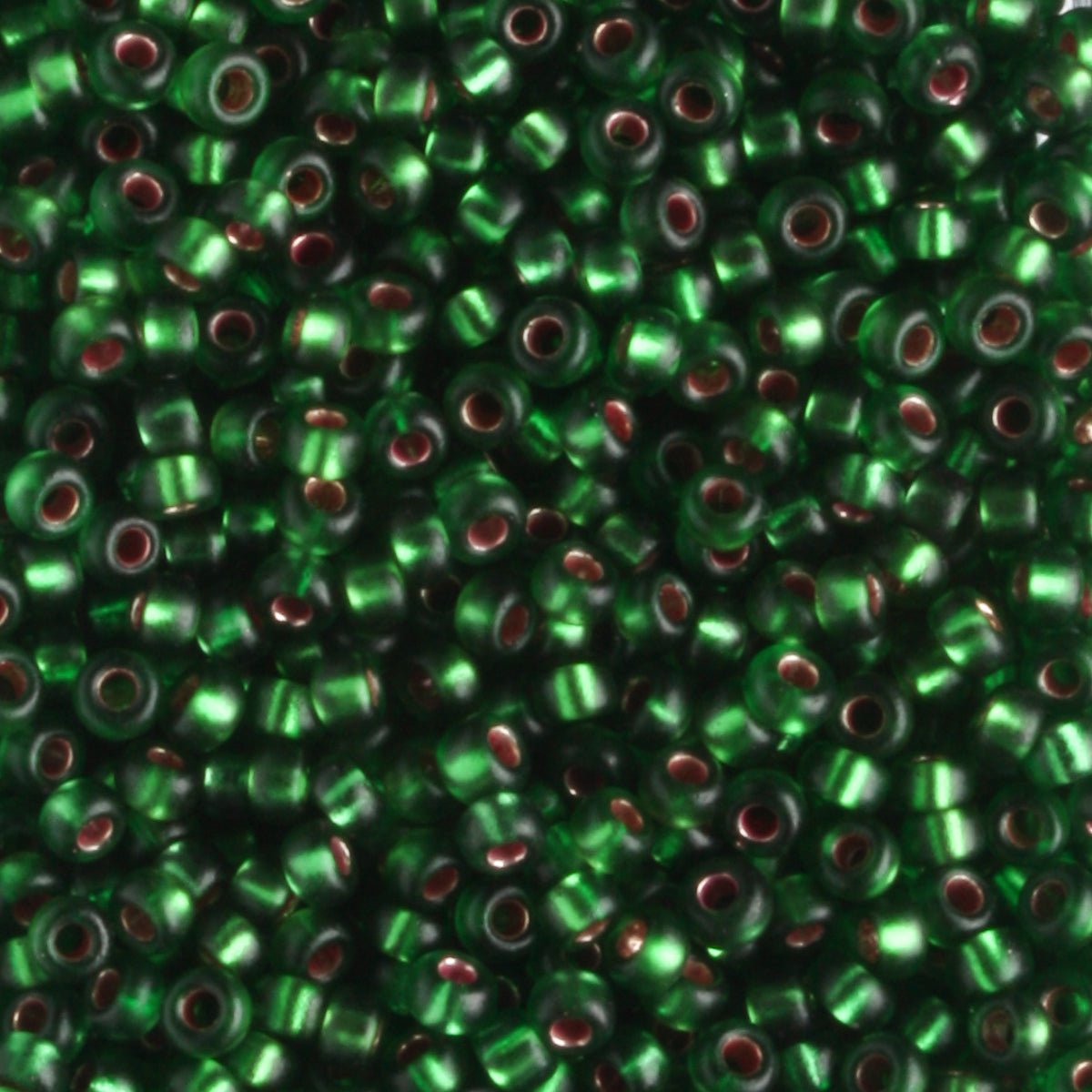 11-1661 Semi Matte Silver Lined Leaf Green - 10 grams