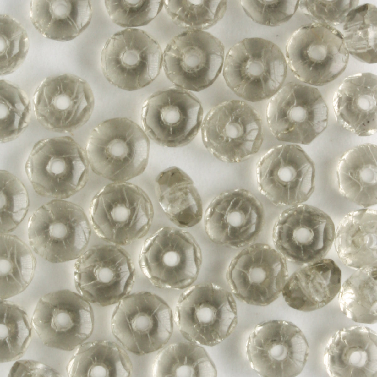 2x3mm Rondell Fire Polish Black Diamond - 100 beads