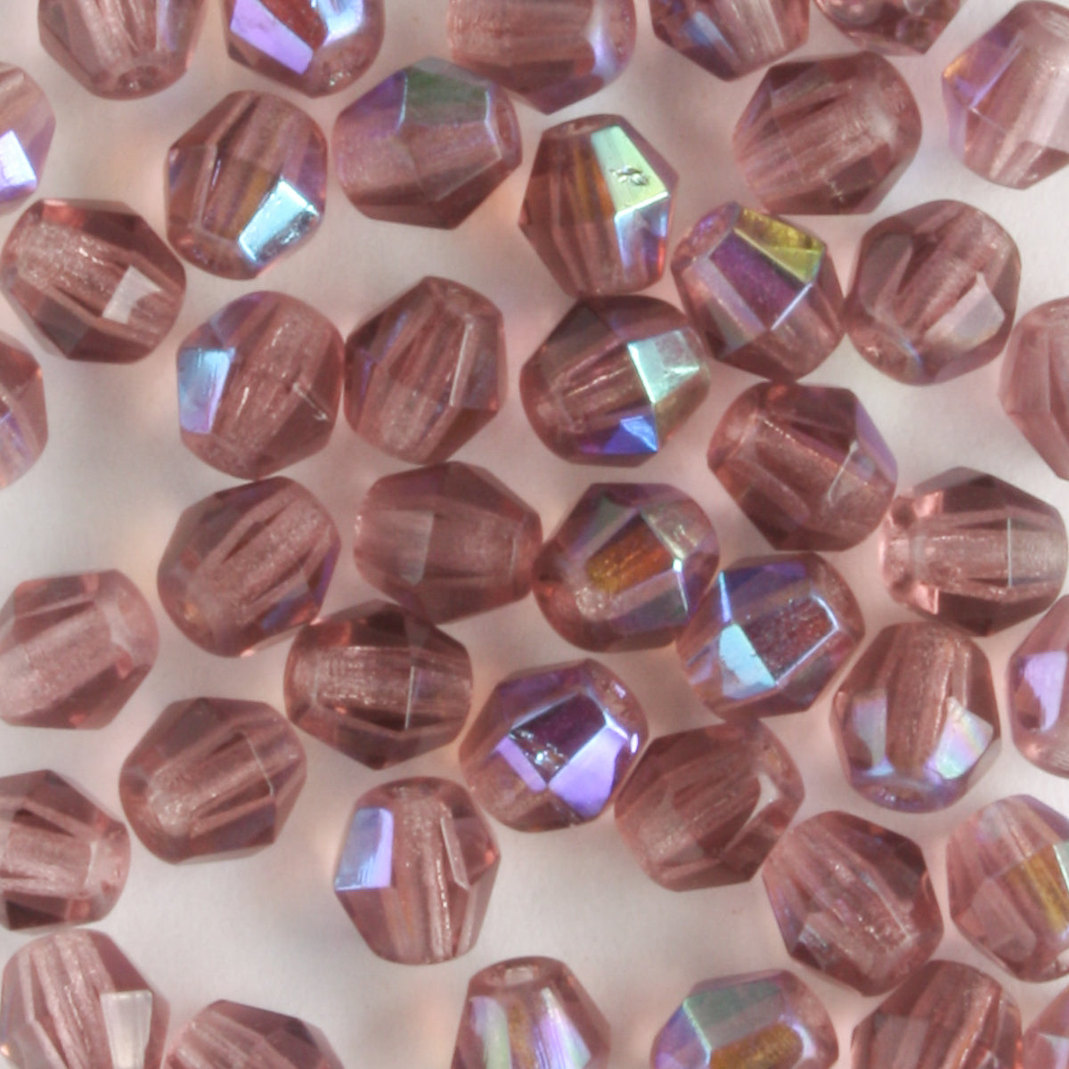 4mm Mushroom Fire Polish Amethyst AB - 100 beads