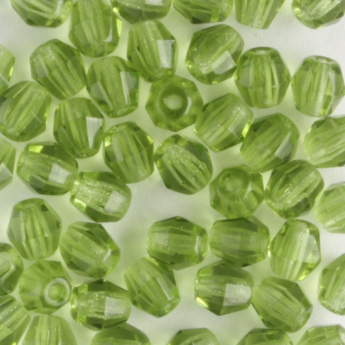 4mm Mushroom Fire Polish Olive Green - 100 beads