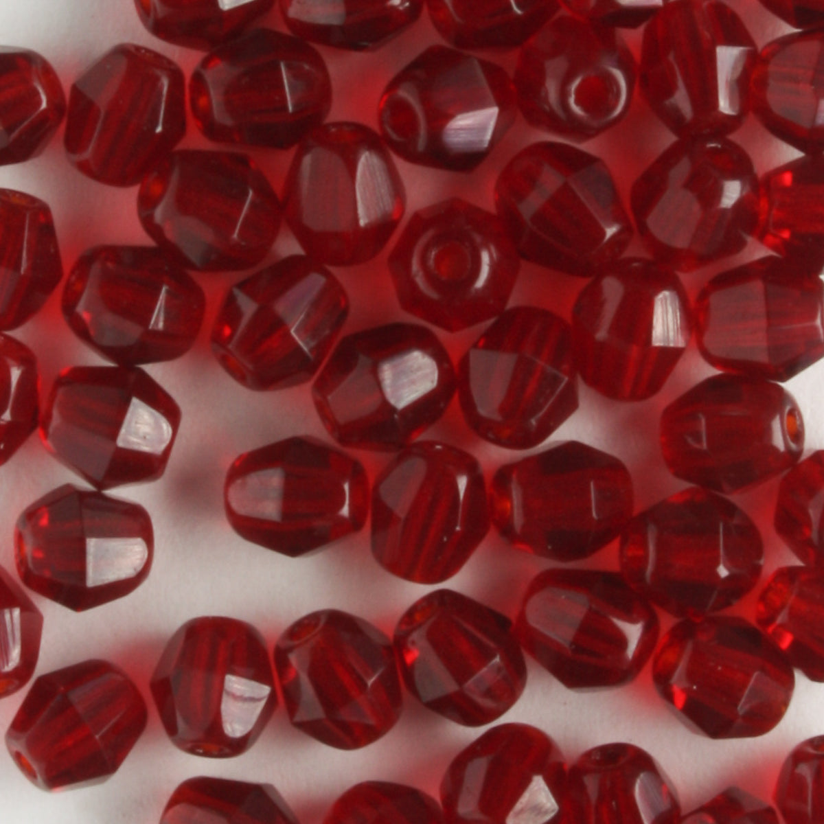 4mm Mushroom Fire Polish Garnet Red - 100 beads