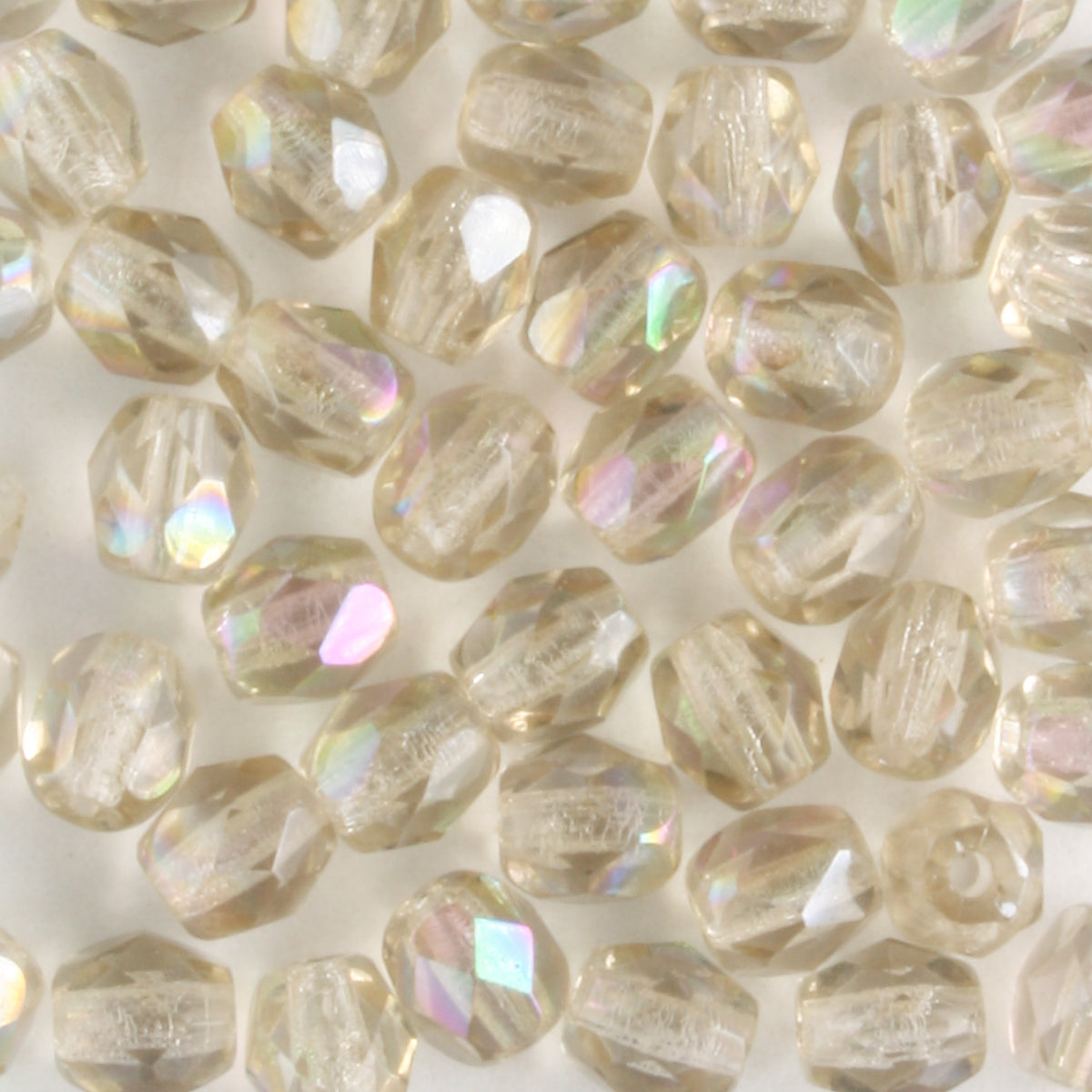 4mm Round Fire Polish Smoked Topaz Amesit - 100 beads