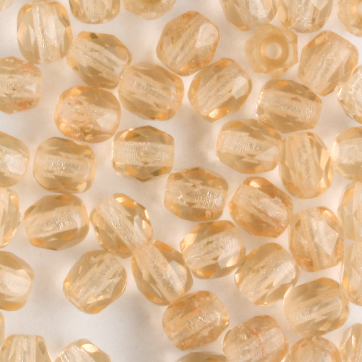 4mm Round Fire Polish Goldfish - 100 beads