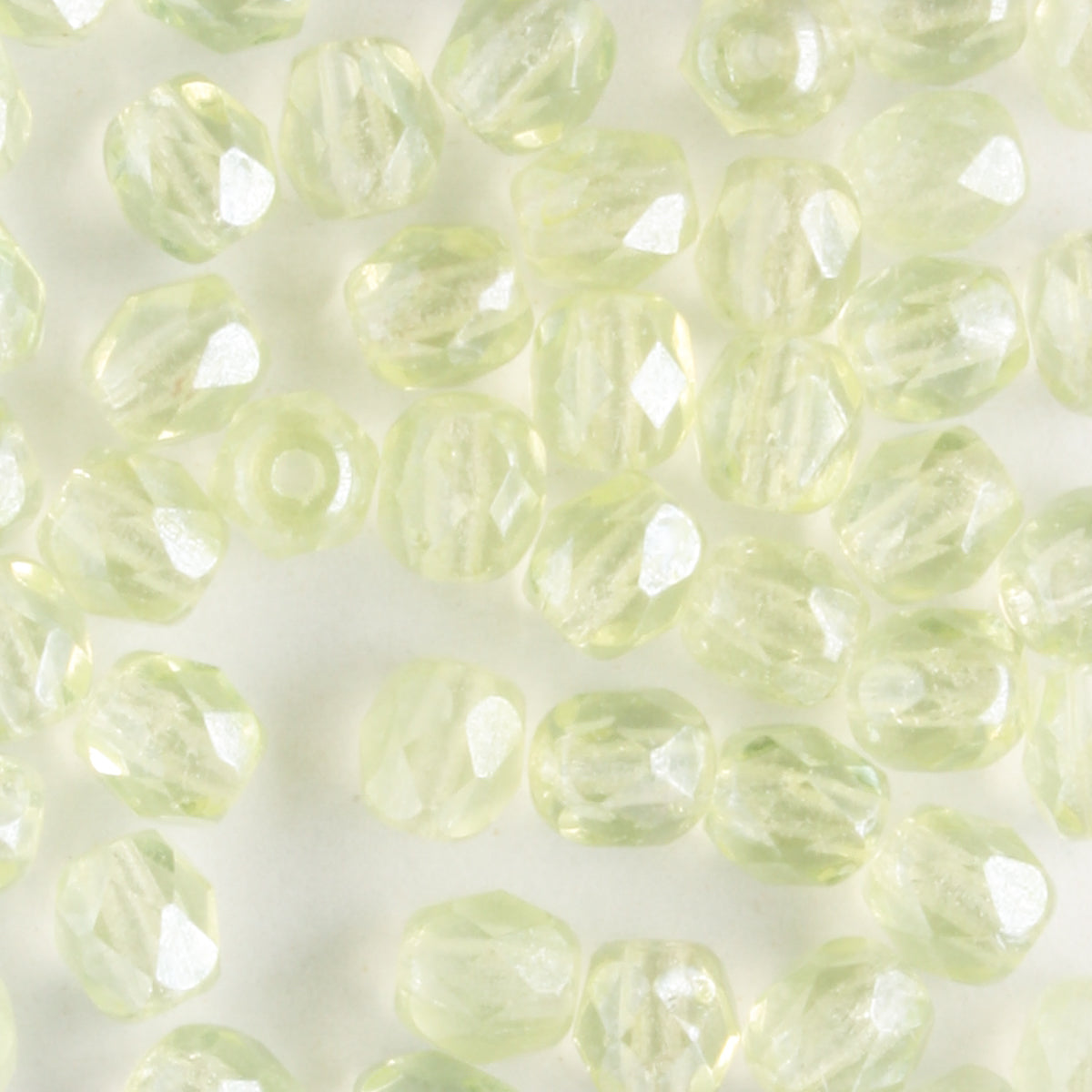 4mm Round Fire Polish Jonquil Yellow Luster - 100 beads