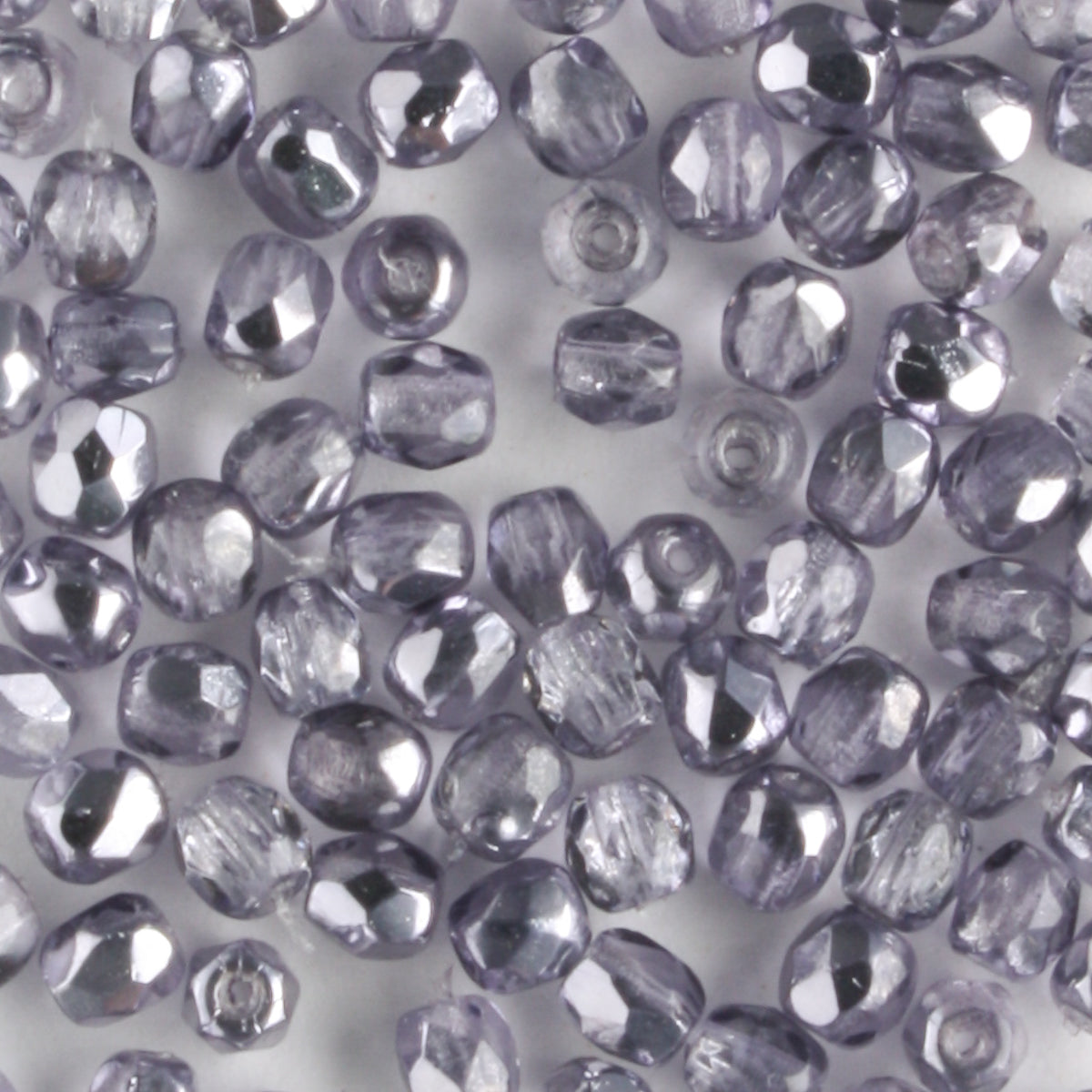 3mm Round Fire Polish Mirror Tanzanite - 100 beads