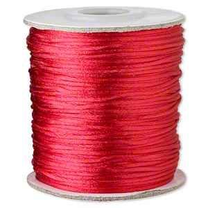 1mm Satin Cord - Red - yard