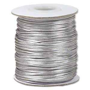 1mm Satin Cord - Silver - yard