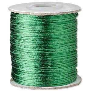 1mm Satin Cord - Dark Green - yard
