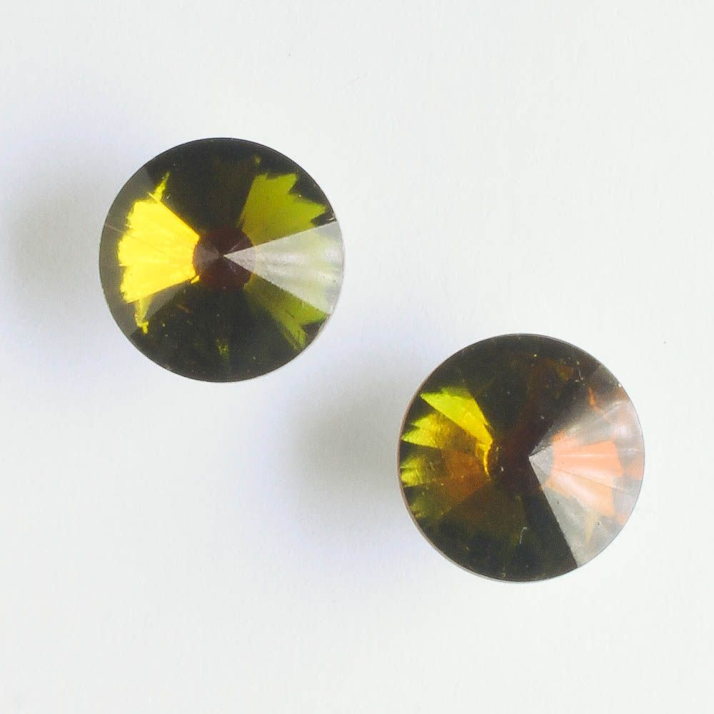 12mm Rivoli Topaz Vitrail - pair