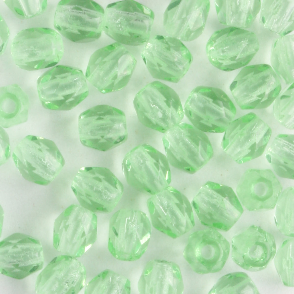 4mm Round Fire Polish Spring Green - 100 beads