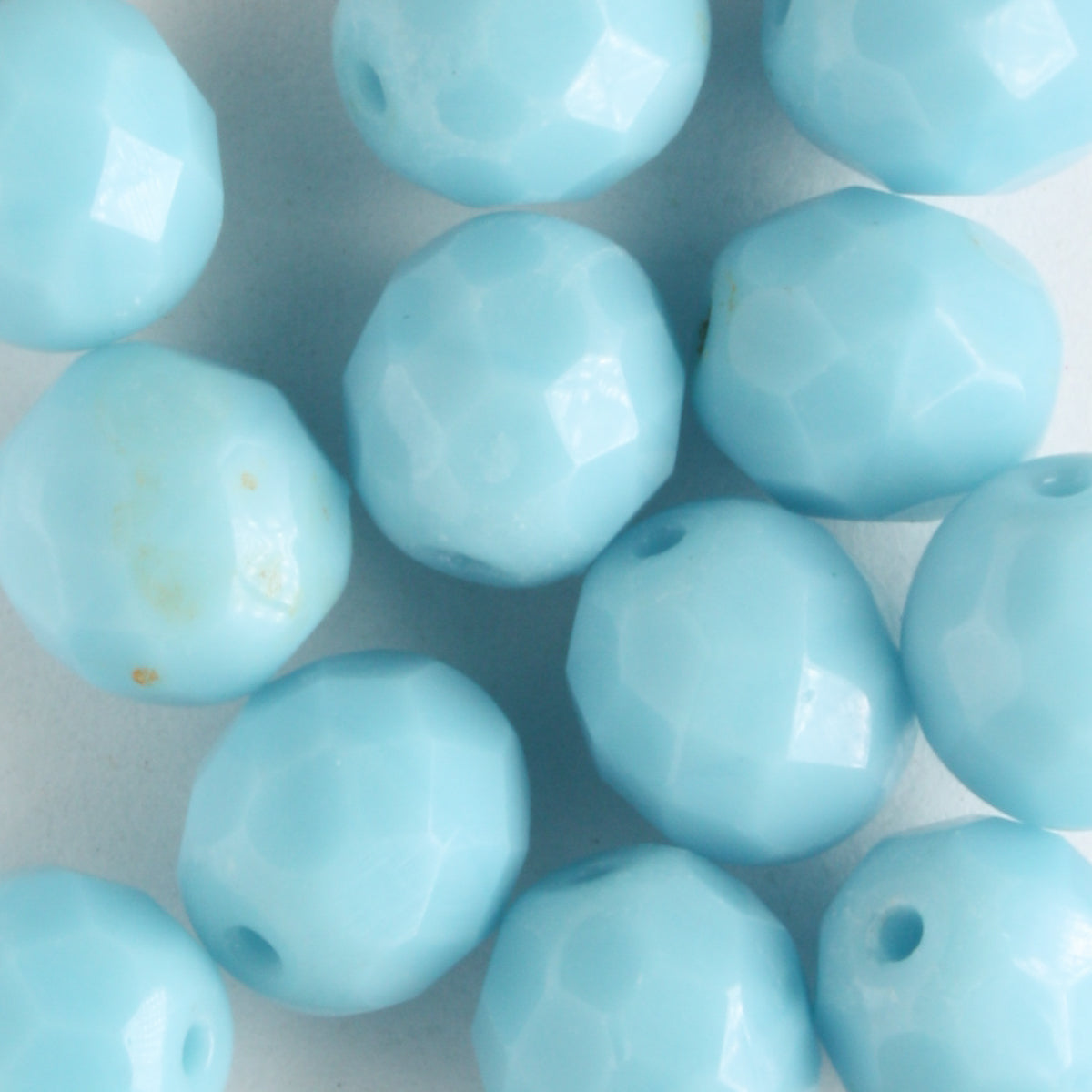 8mm Round Firepolish Turquoise - 15 beads