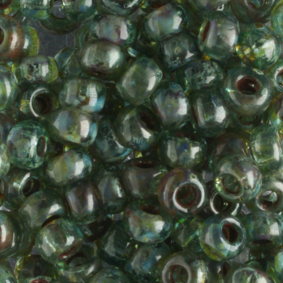 6-4506 Transparent Olivine Picasso - 10 grams