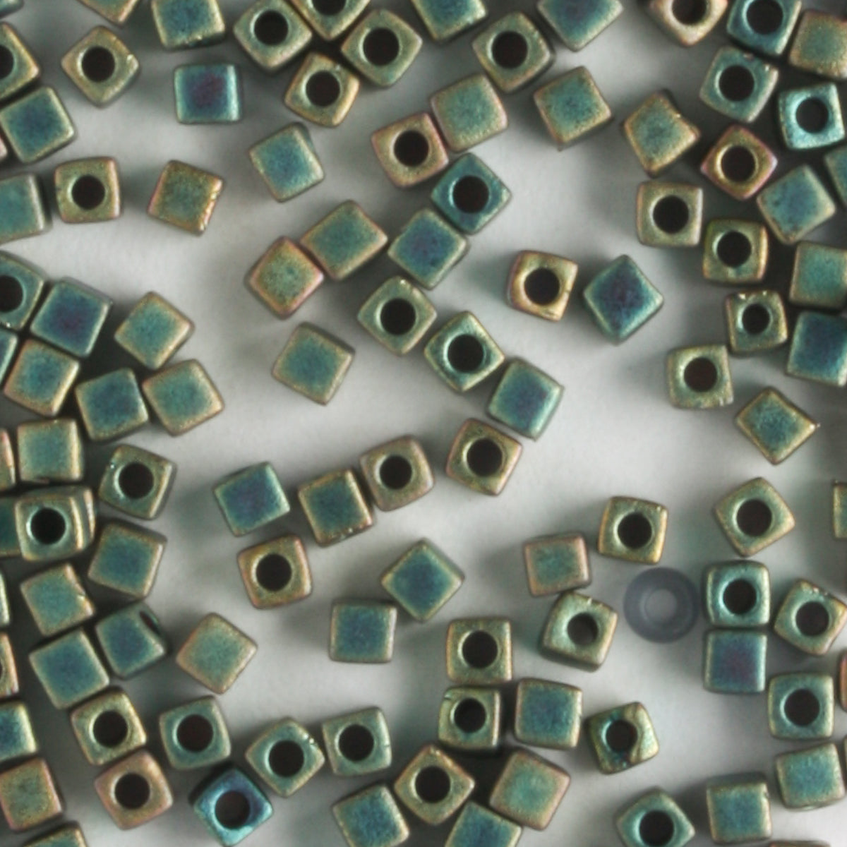 1.8mm Cube Matte Patina Iris - 10 grams