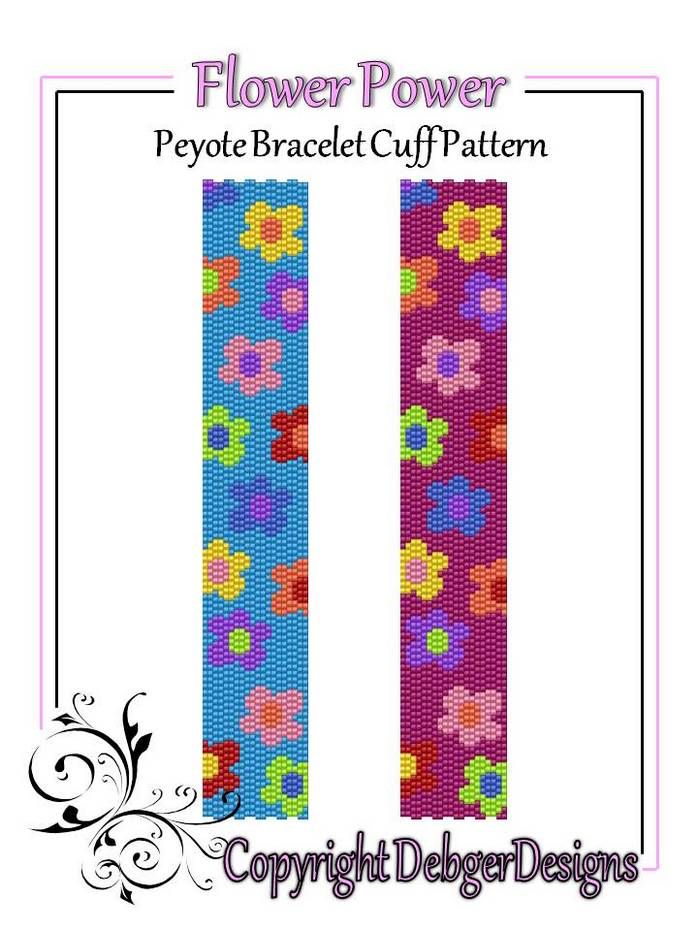 Flower Power Bracelet Pattern - PDF