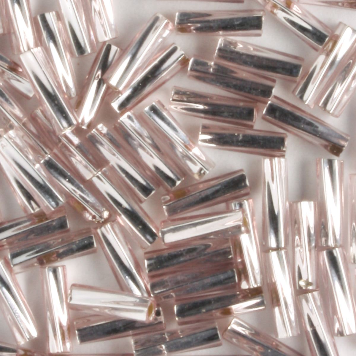 6mm Twisted Bugle Silver Lined Light Amethyst - 7 grams