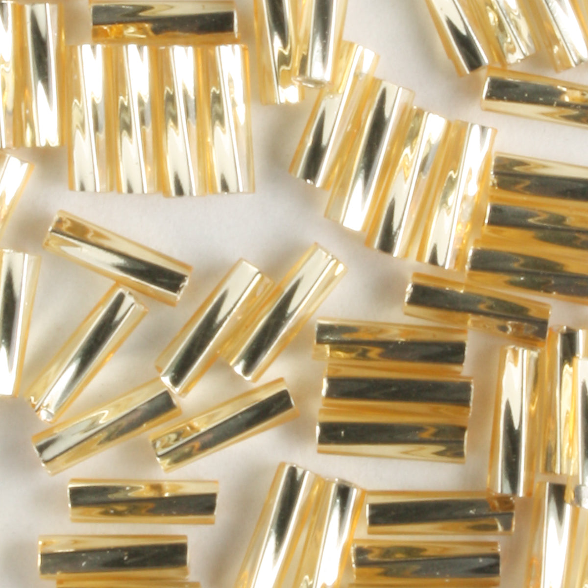 6mm Twisted Bugle Silver Lined Gold - 7 grams