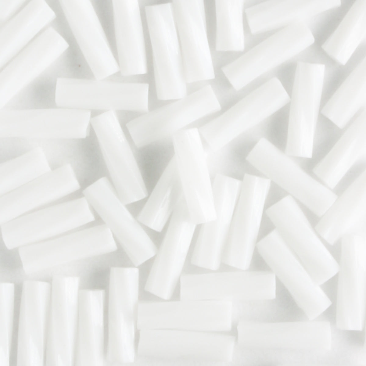 6mm Twisted Bugle Opaque White - 7 grams