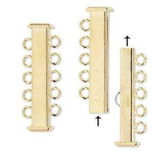 5 Strand Slide Clasp Gold