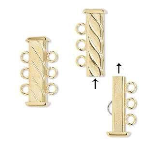 3 Strand Slide Clasp Gold