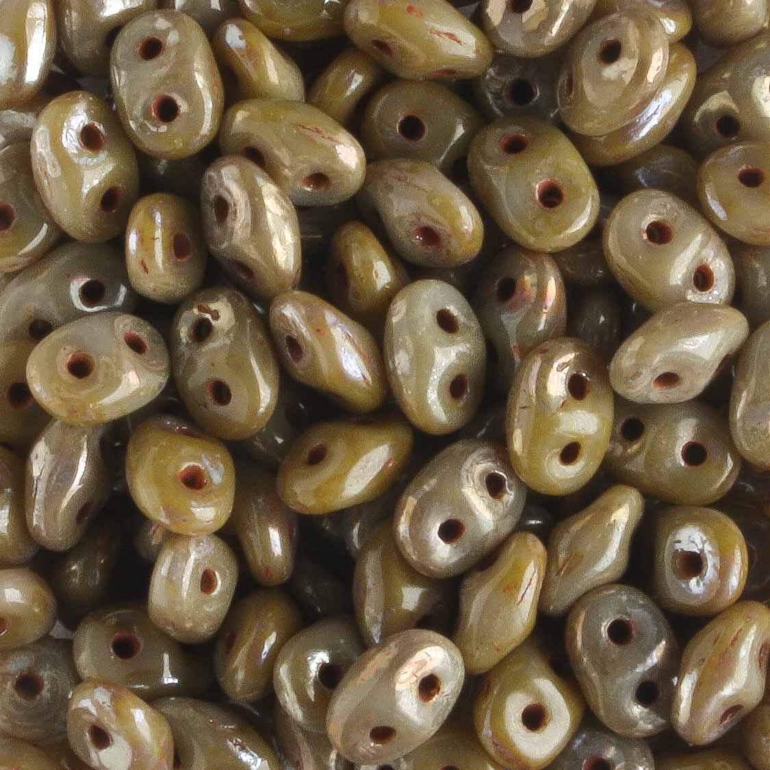 Superduo Opaque Grey Picasso - 10 grams