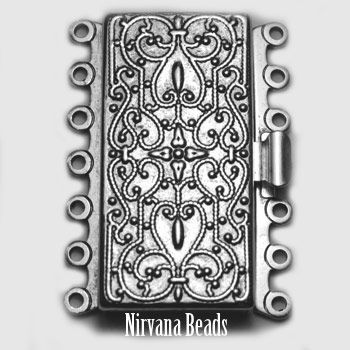 7 Strand Clasp - Silver - 36mm