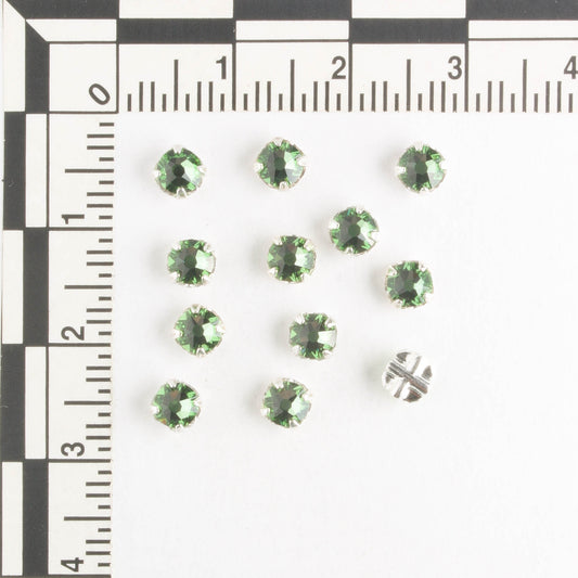 4mm Rose Montee Peridot - qty 12