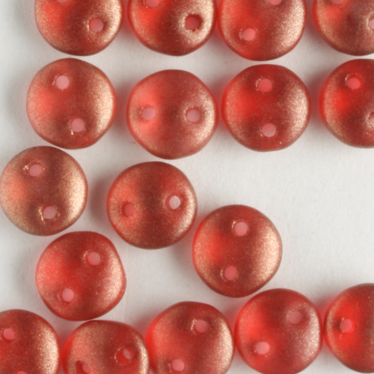 2 Hole Lentil Halo Cardinal - 50 beads