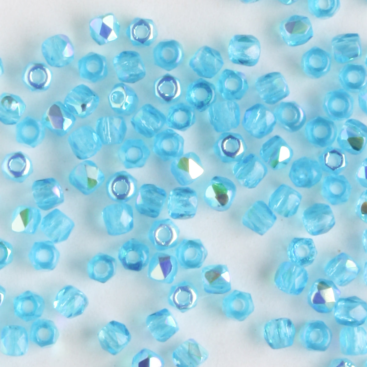 True 2mm Round Fire Polish Aqua AB - 100 beads