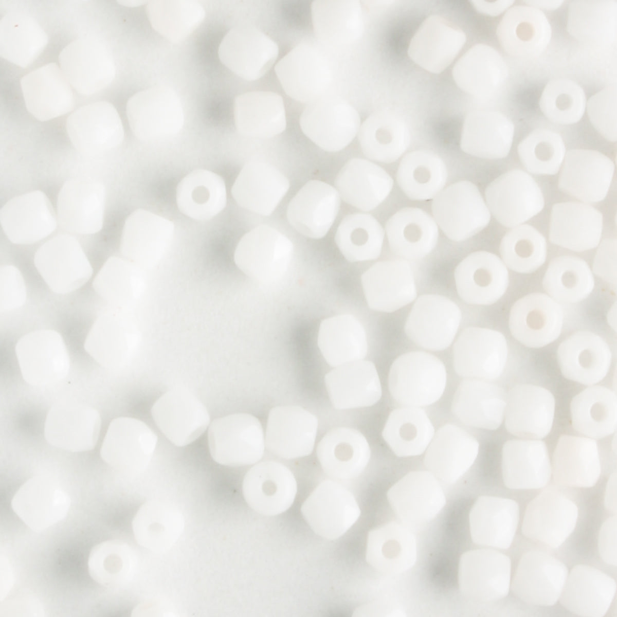 True 2mm Round Fire Polish Chalk White - 100 beads