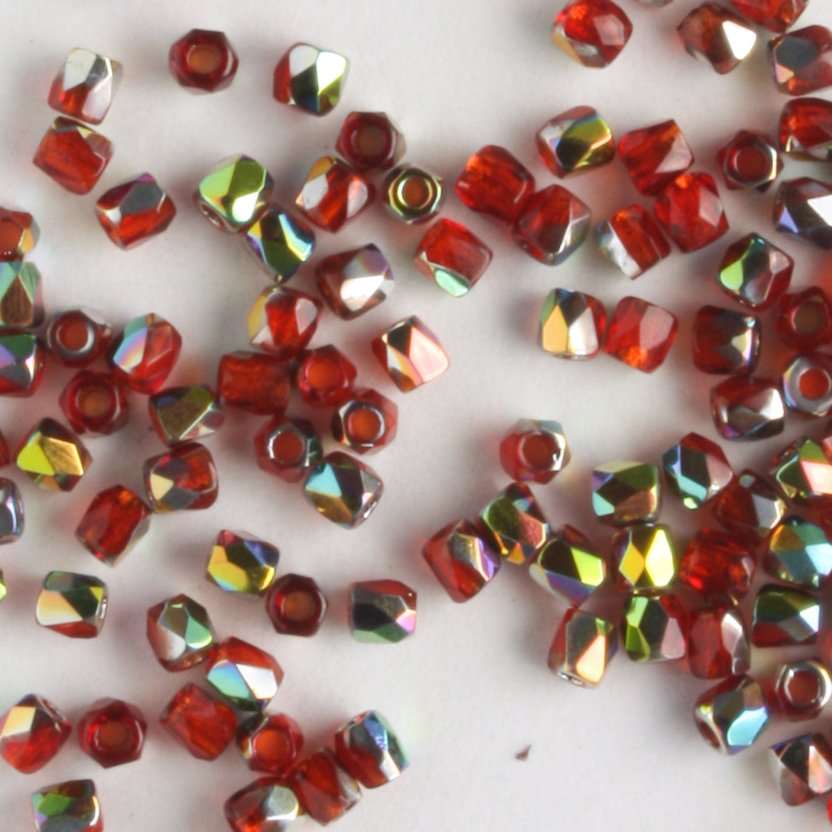 True 2mm Round Fire Polish Siam Vitrail - 100 beads